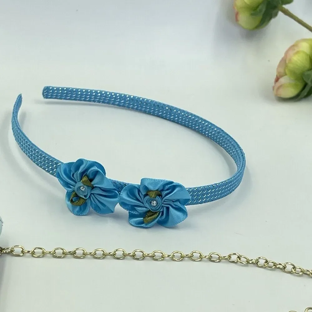 Girls Accessories Blue Purse Bag & Headband Set With Bow Winnie The Pooh
